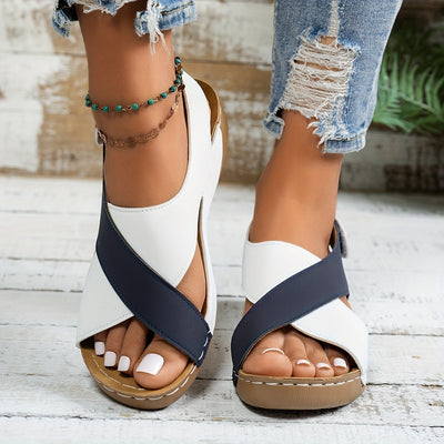 Fayenne | Comfortabele Wedge Instapsandalen met Kruisband