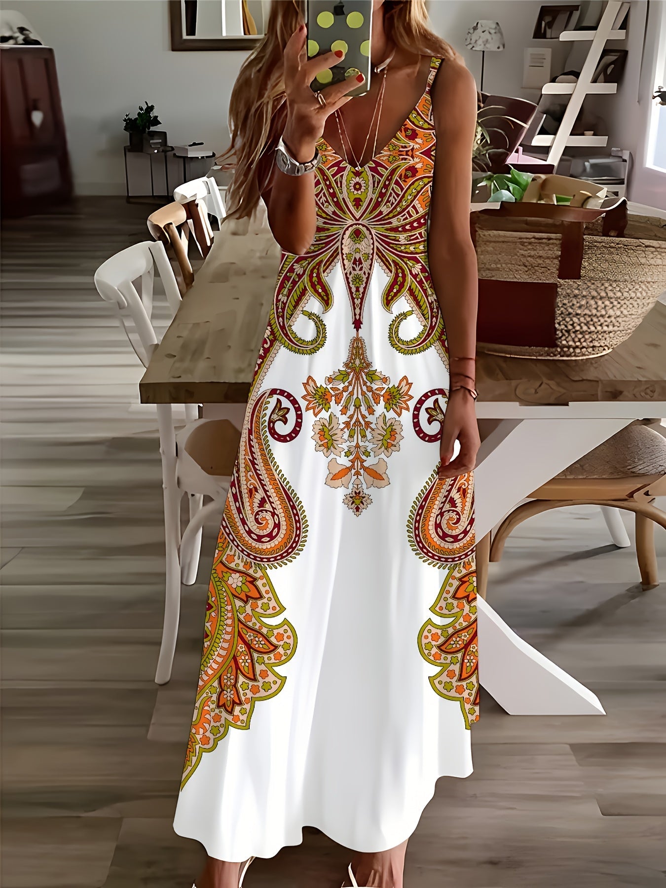 Romy | Boho Maxi-Jurk met Bloemenprint
