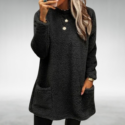 Nora | Fleece trui met zakken