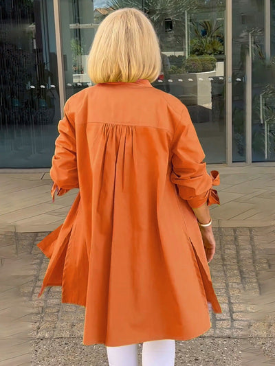 Liora™ - Veste Chemise Longue Boutonnée en Coton (Aujourd'hui seulement : 1 acheté = 1 offert !)