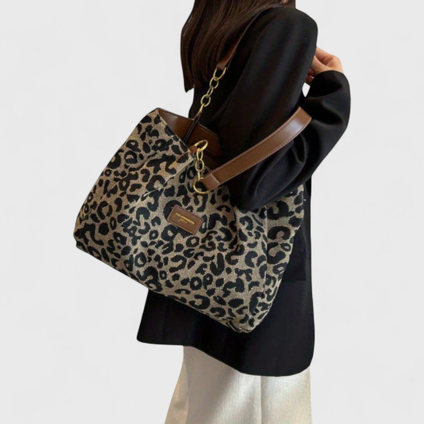Valérie | Grote tas met elegante luipaardprint