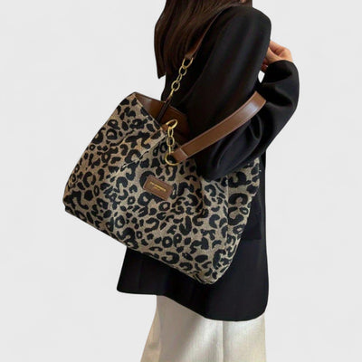 Valérie | Grote tas met elegante luipaardprint