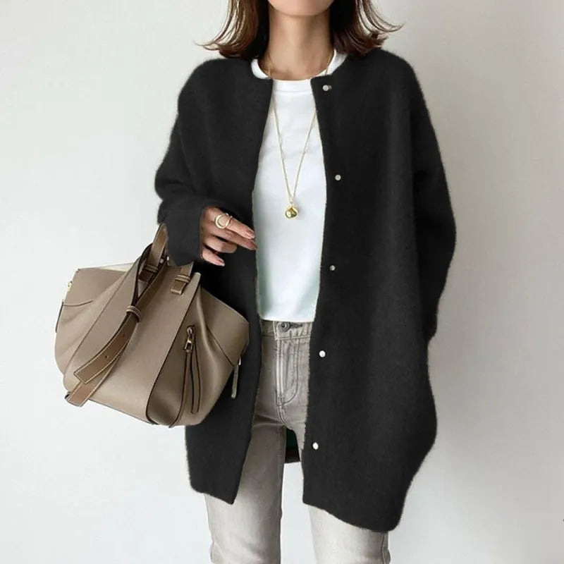 Geneviève | Lange cardigan van zachte wol