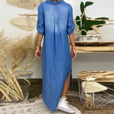 Sophie | Denim-look maxi jurk met split