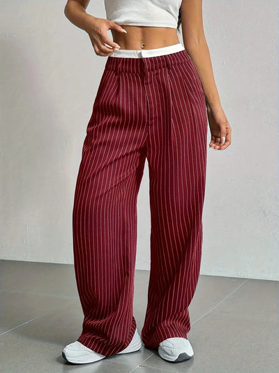 Lauren™ | Gestreepte hoge-taille broek