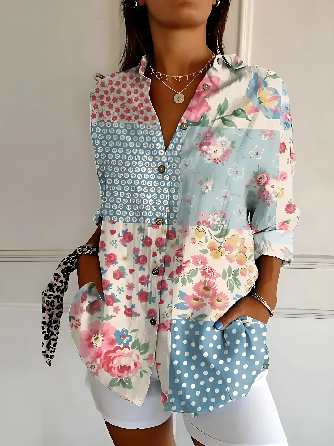 Anneline | Katoenen blouse met levendig bloemenmotief