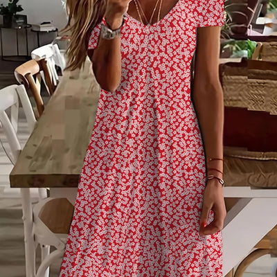 Marise | Zomerjurk met bloemenprint en elegante V-hals