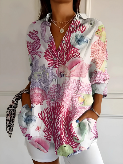 Anneline | Katoenen blouse met levendig bloemenmotief