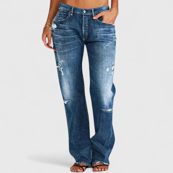 Fabienne | Wijde jeans met zachte stretch en lage taille