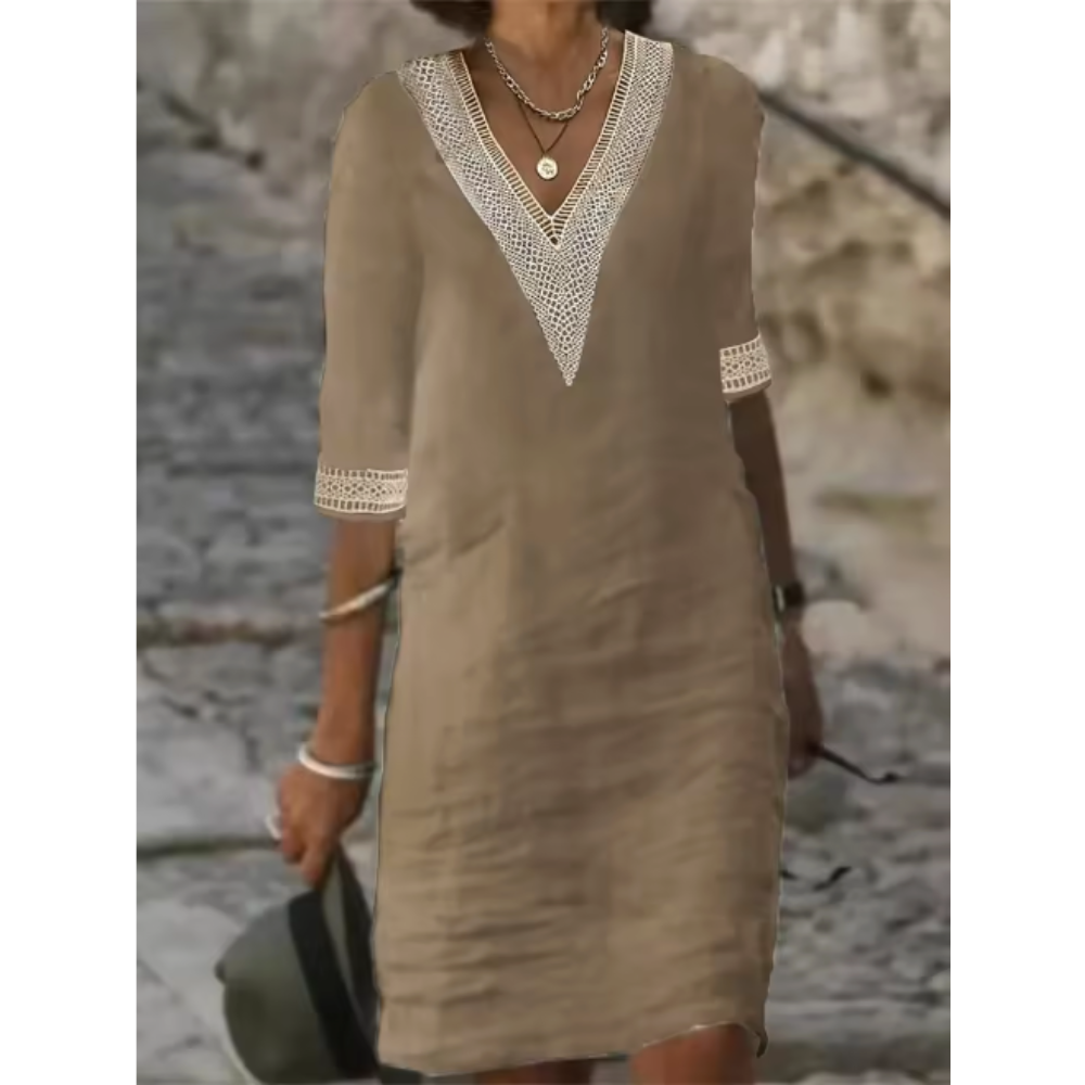 Aveline | Witte jurk met kanten details