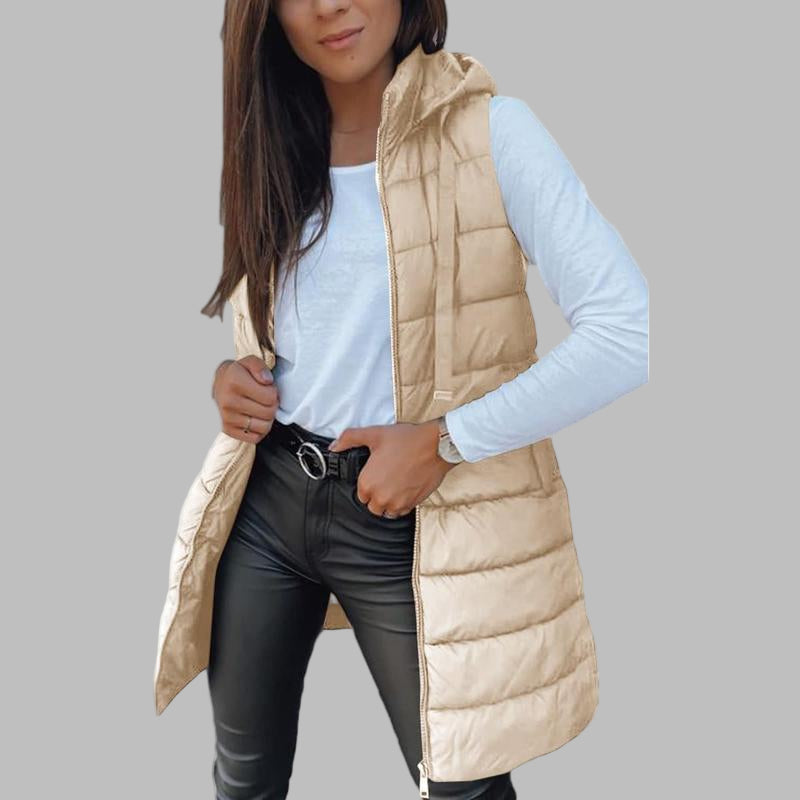 Sabine | Mouwloos gewatteerd vest met capuchon