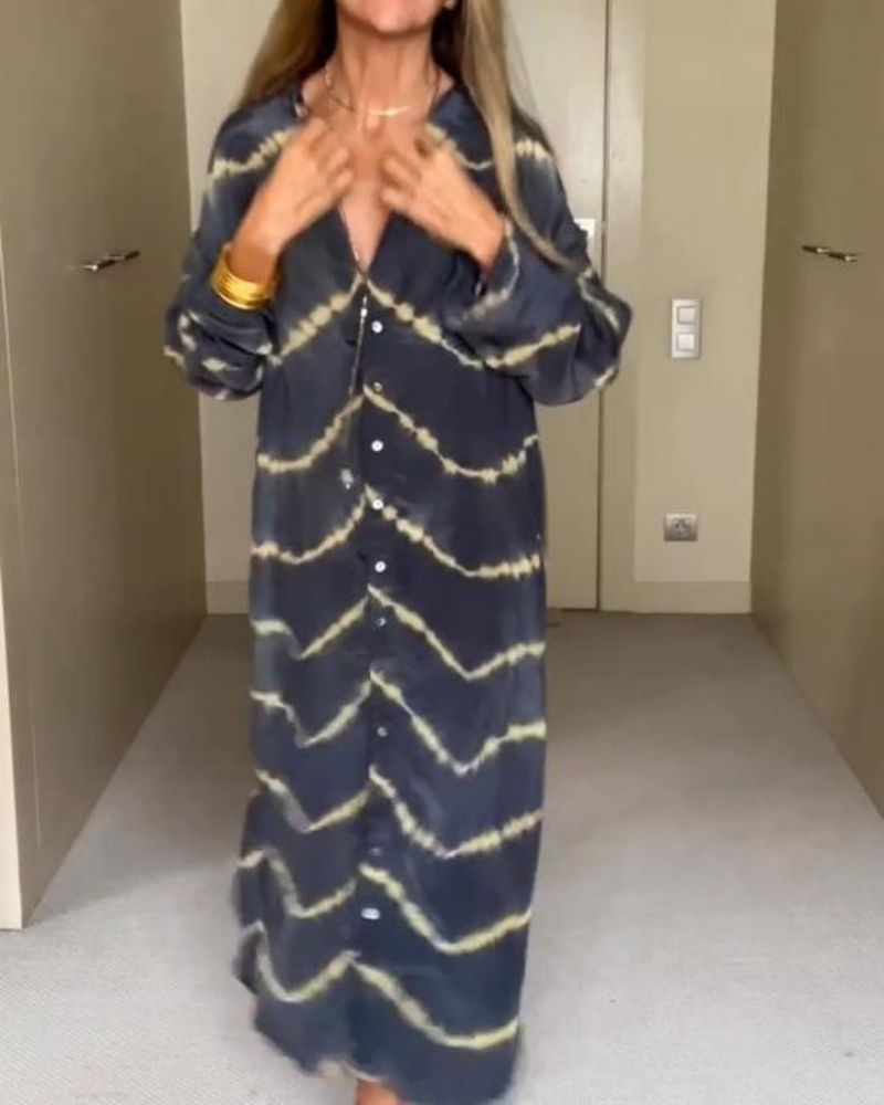 Josette | Boho-maxi jurk met diepe V-hals en vloeiende lijnen