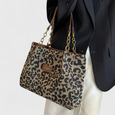 Valérie | Grote tas met elegante luipaardprint