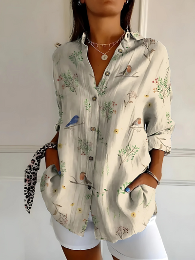 Anneline | Katoenen blouse met levendig bloemenmotief