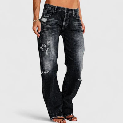 Fabienne | Wijde jeans met zachte stretch en lage taille