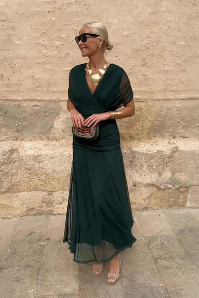 Catarina | Elegante maxi-jurk met V-hals en bloemenprint voor feestjes