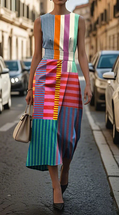Nadine | Jurk met Geometrische Print en Luchtige Pasvorm