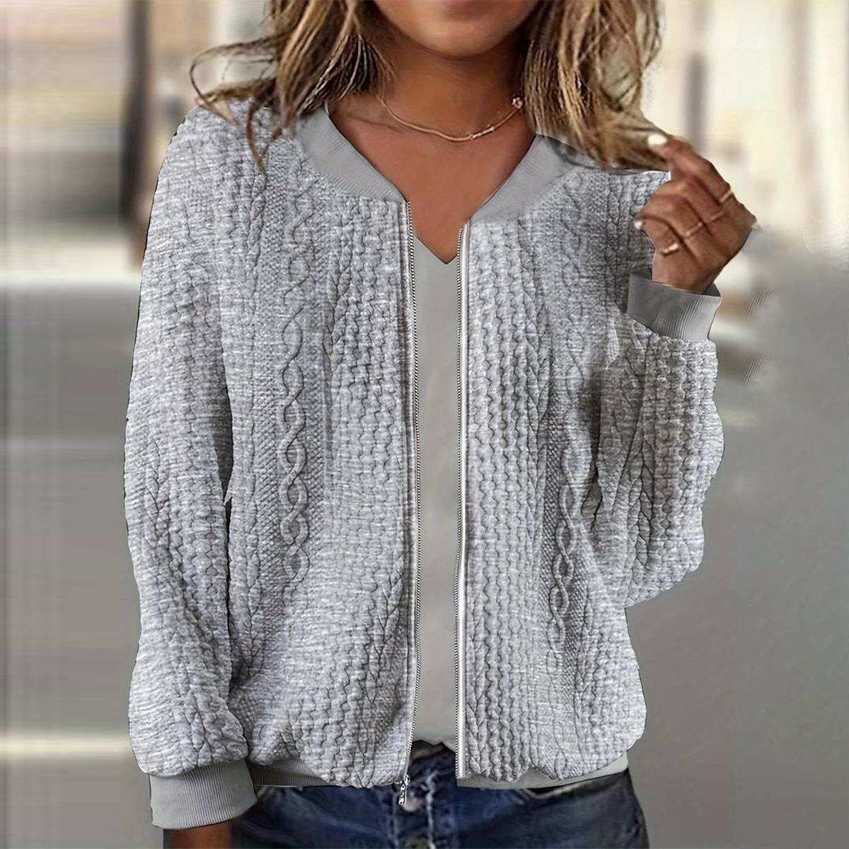 Noëlle | Grijze V-hals cardigan