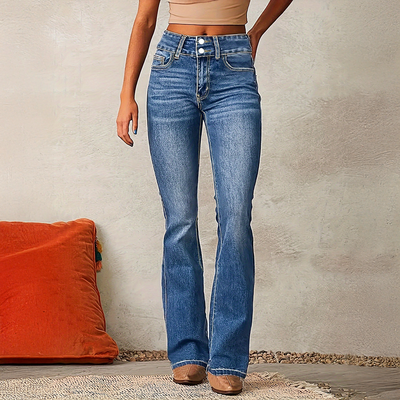Dianne | Trendige Hochtaillierte Schlagjeans