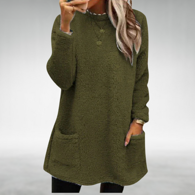 Nora | Fleece trui met zakken
