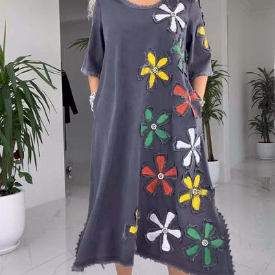 Lysanne | Casual jurk met ronde hals en tijdloze eenvoud