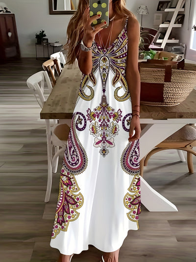 Romy | Boho Maxi-Jurk met Bloemenprint