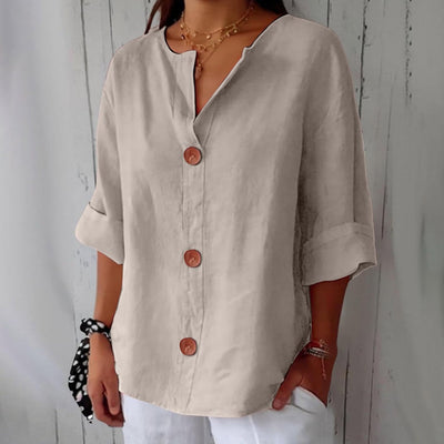 Marjolaine | Linnen blouse met kustgevoel en natuurlijke elegantie