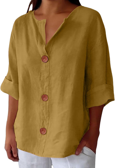 Marjolaine | Linnen blouse met kustgevoel en natuurlijke elegantie