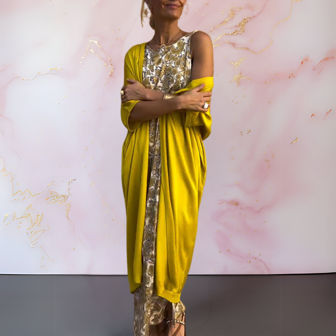 Monique | Elegant maxi-jurk met bijpassende jas