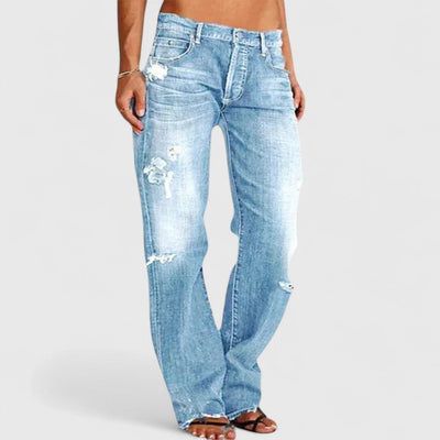 Fabienne | Wijde jeans met zachte stretch en lage taille