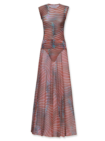 Marilène | Chique Set in Mesh & Golvende Print
