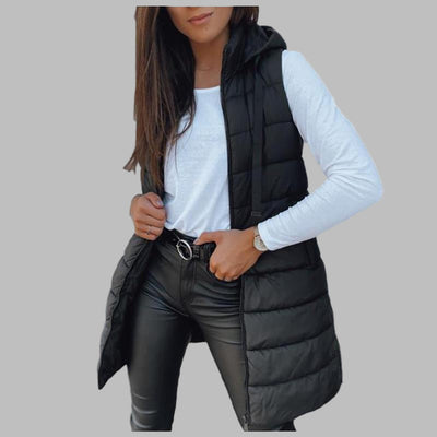 Sabine | Mouwloos gewatteerd vest met capuchon