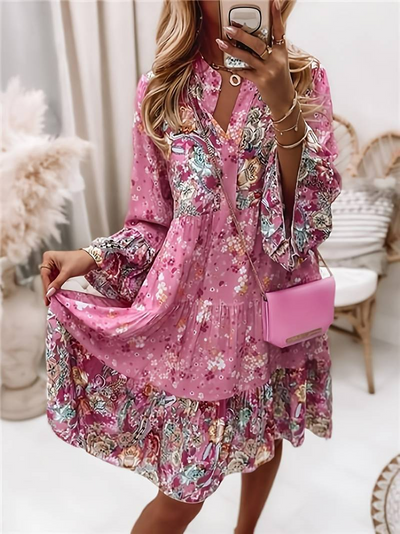 Marise | Boho-jurk met kleurrijke paisleyprint en soepele pasvorm