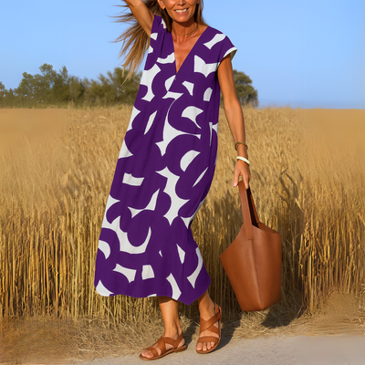 Sophie | Elegante zomerjurk met V-hals en verfijnde print