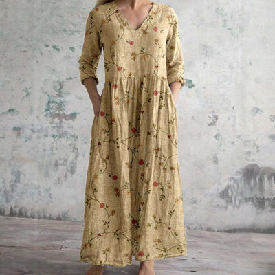 Adriana | Maxi jurk met vintage bloemenprint