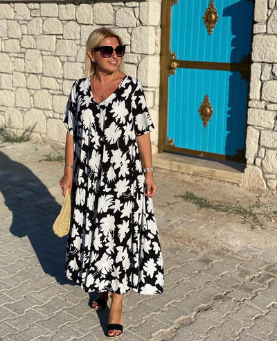 Renée | Elegante jurk met flatterende V-hals en soepele taille