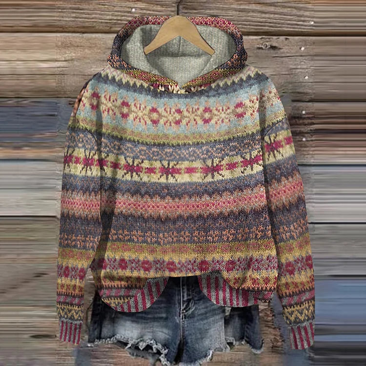 Luana | Retro Hoodie met kleurrijke print