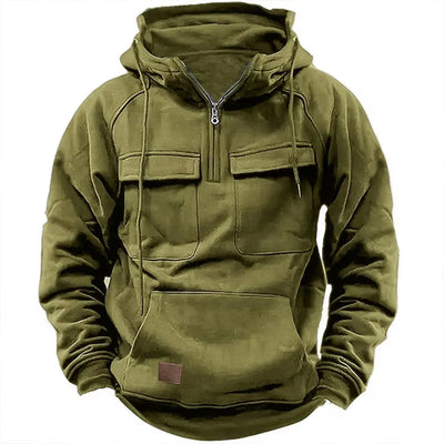 Adam | Hoodie met rits en borstzakken