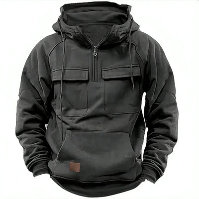 Adam | Hoodie met rits en borstzakken