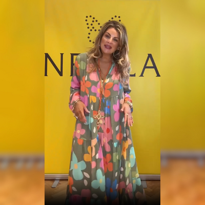 Renée | Elegante bloemenjurk met vloeiende snit