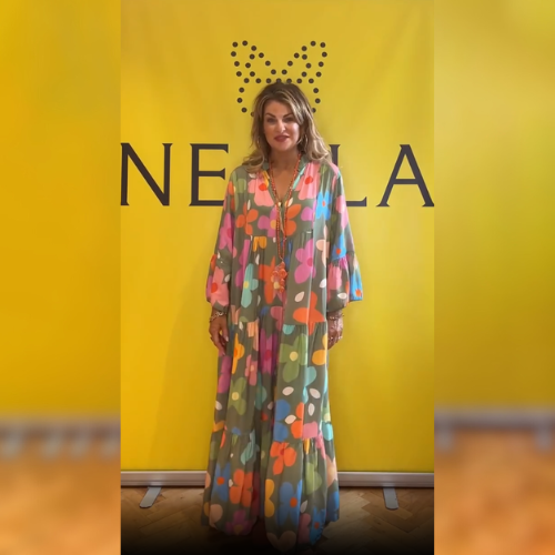 Renée | Elegante bloemenjurk met vloeiende snit