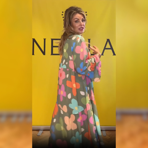 Renée | Elegante bloemenjurk met vloeiende snit