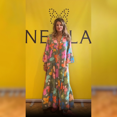 Renée | Elegante bloemenjurk met vloeiende snit