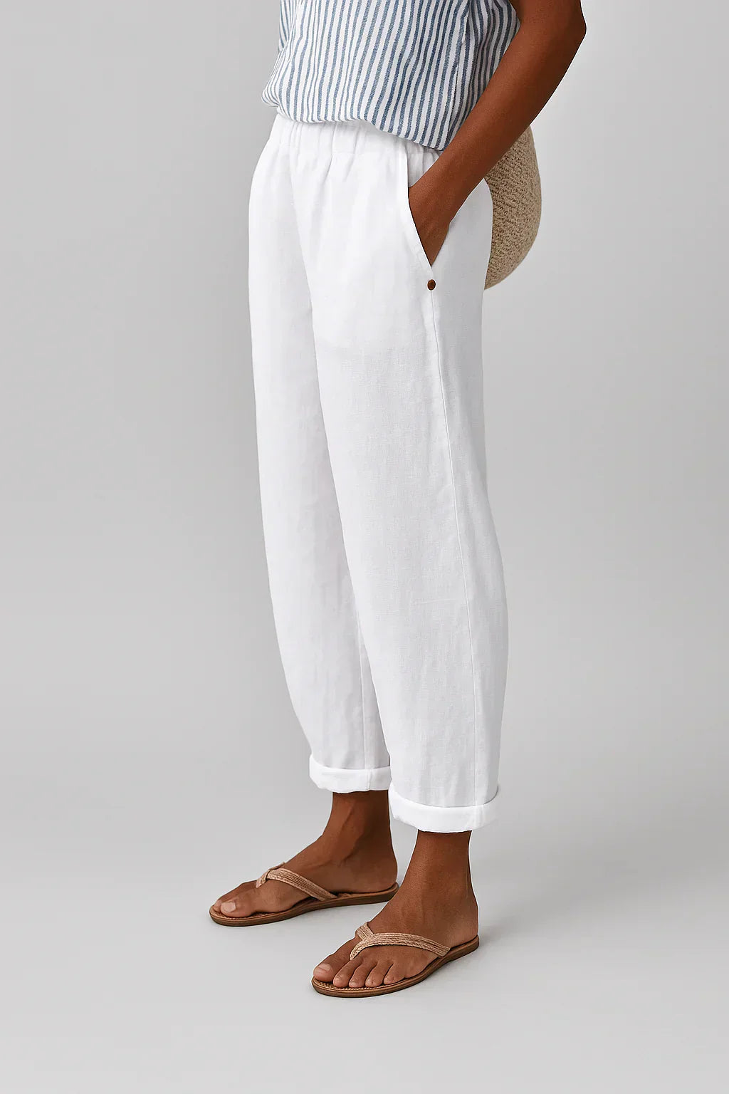 Isaline | Luchtige rechte broek met elastische tailleband