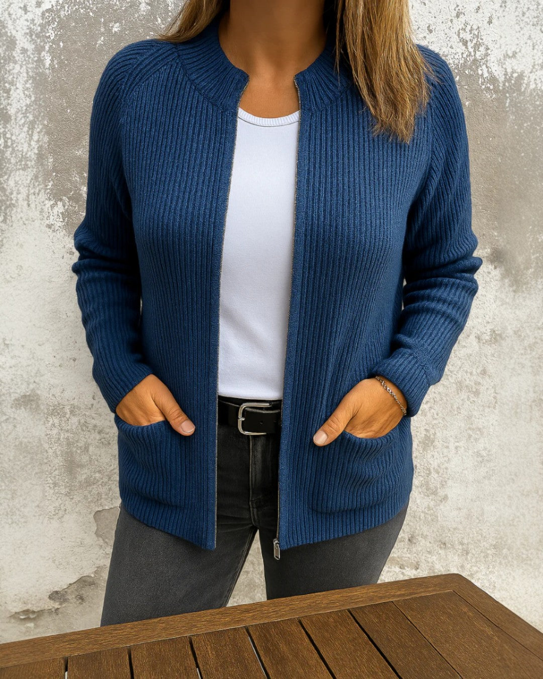Sarina | Gebreid vest met ritssluiting
