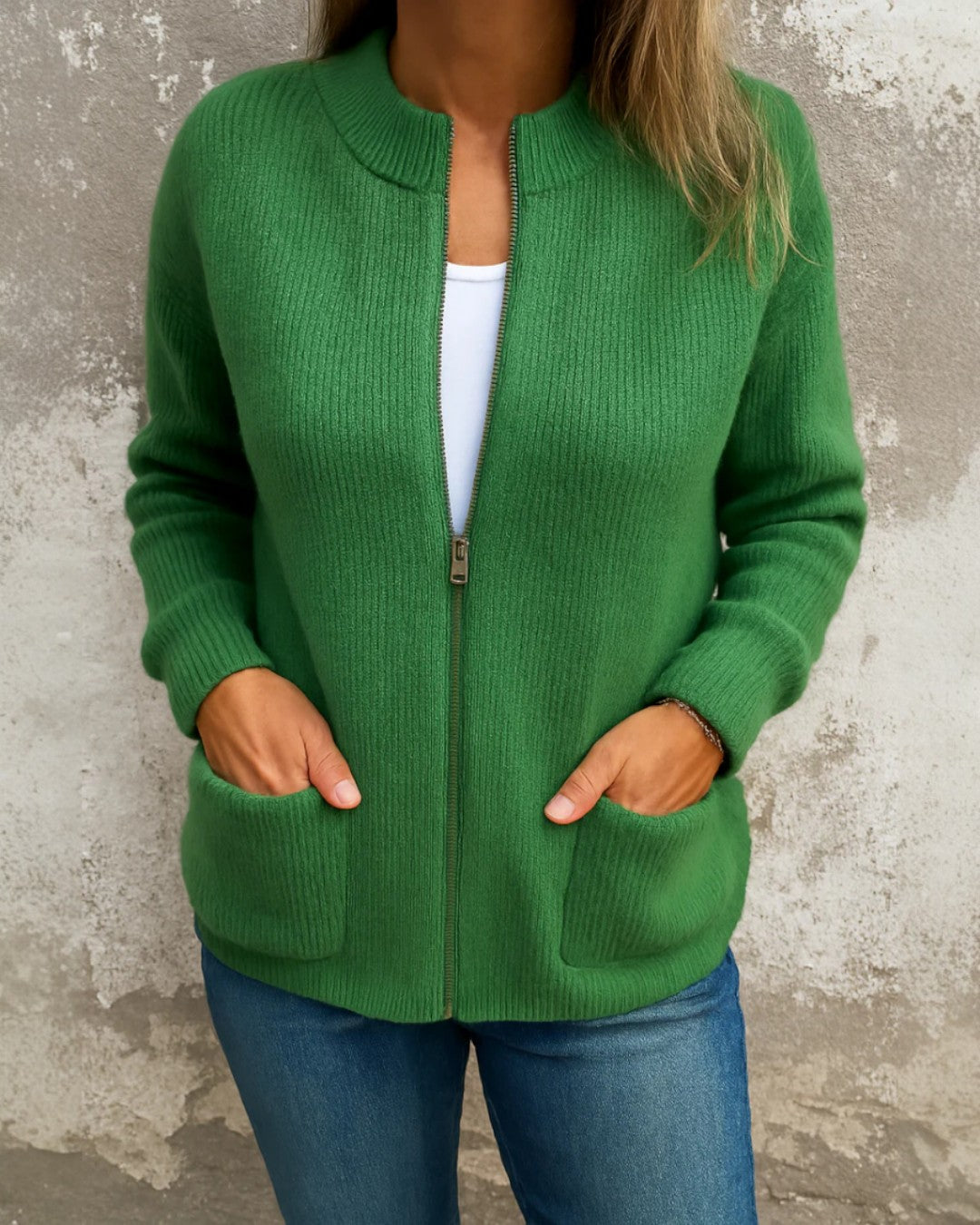 Sarina | Gebreid vest met ritssluiting