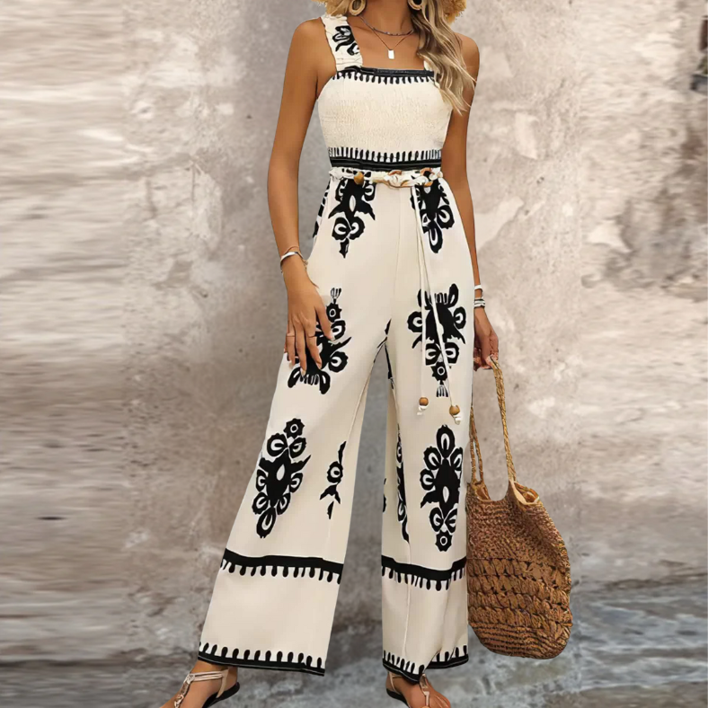 Mira – Mouwloze Jumpsuit met Bloemenprint