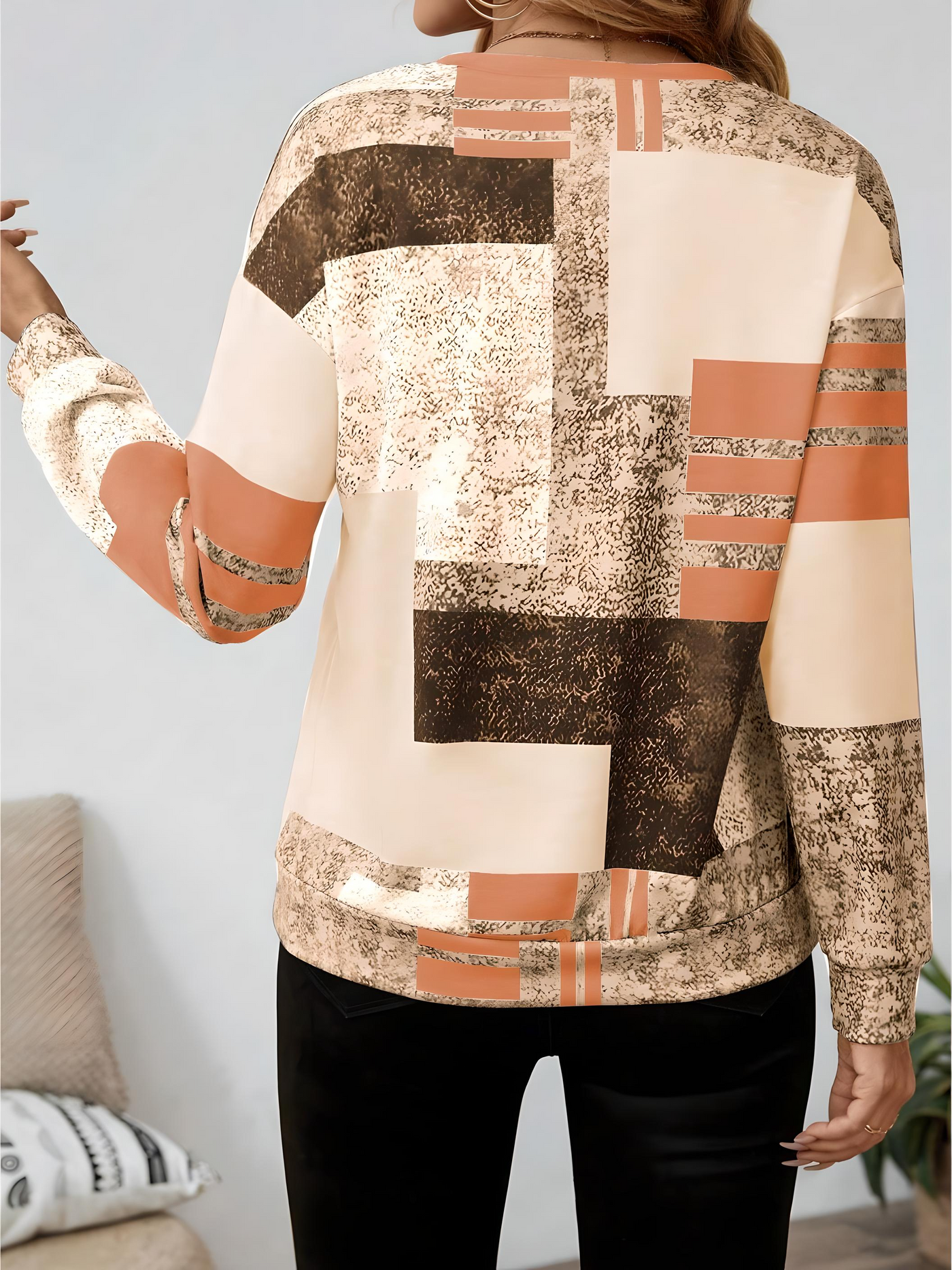 Marisa | Trui met grafische print en ritssluiting