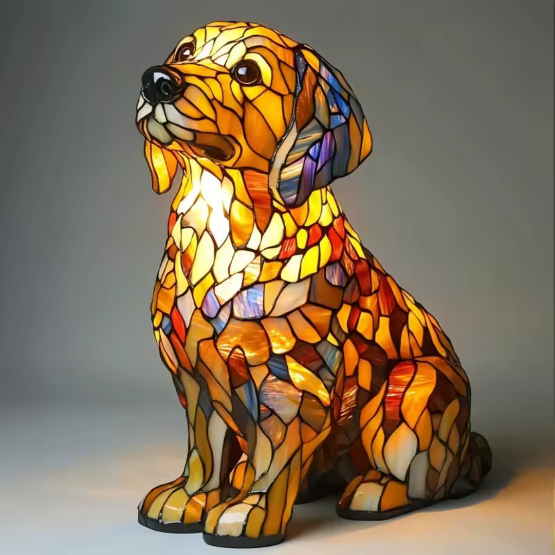 Lichtgevende Hond | Handgemaakte Lamp die Harten Laat Stralen
