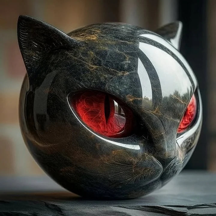 NyxCharm | Mystiek zwart kattenkopsculptuur